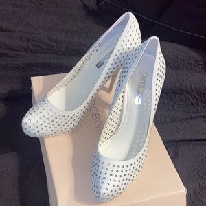BCBG White Perforated Heels